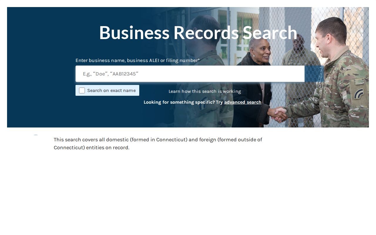 Norwich resident lookup verification through Connecticut Business entity search
