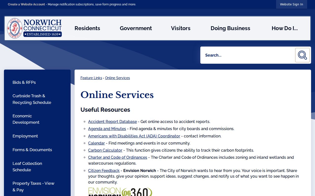 Norwich residents directory online services voter and property links