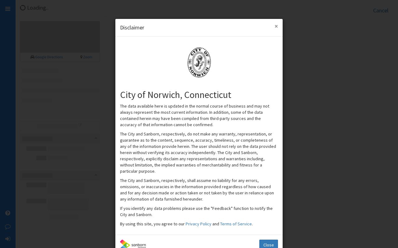 Norwich neighbors MapGeo parcel abutters block lookup